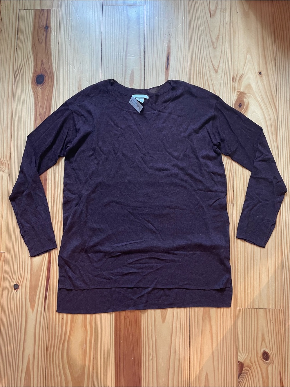 H&M Crewneck Sweater in Deep Plum